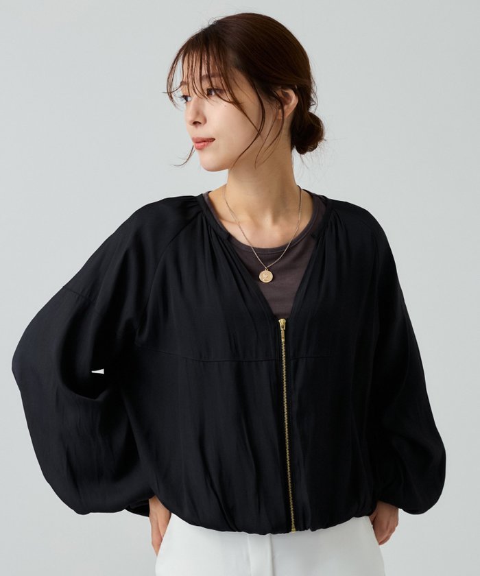 【ジャイロ/JAYRO】の前ジップバルーンブルゾン インテリア・キッズ・メンズ・レディースファッション・服の通販 founy(ファニー) https://founy.com/ ファッション Fashion レディースファッション Fashion for Women アウター Coat / Outerwear Collection ブルゾンジャケット・スポーティアウター Blouson Jackets おすすめ Recommended / Our Picks シンプル Simple, Minimal ジップ Zip, Zipper スキッパー Skipper, Open Collar デニム Denim, Jeans Material ネックレス Necklace, Pendant Necklace バルーン Balloon, Balloon Silhouette ブルゾン Blouson, Bomber Jacket ポケット Pocket, Pocket Detail 秋 Autumn |ID: prp329100004697290 ipo3291000000033920633