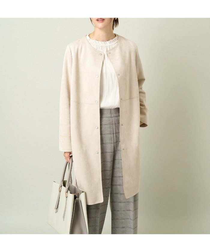 【アー ヴェー ヴェー/a.v.v】のフェイクスエードノーカラーコート インテリア・キッズ・メンズ・レディースファッション・服の通販 founy(ファニー) https://founy.com/ ファッション Fashion レディースファッション Fashion for Women アウター Coat / Outerwear Collection コート・ロングコート・ピーコート Long Coats, Peacoats & More インナー Innerwear 秋 Autumn シンプル Simple, Minimal ボトム Bottoms, Lower Wear 再入荷 Restock / Back in Stock おすすめ Recommended / Our Picks |ID: prp329100004697293 ipo3291000000033920649