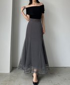 【ジュノア/JUNOAH】のLouere チュールマーメイドスカート チャコール|ID: prp329100004697313 ipo3291000000033920739