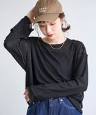 【コーエン/COEN】の配色メローシアーロンT 人気、トレンドファッション・服の通販 founy(ファニー) ファッション Fashion レディースファッション Fashion for Women トップス・カットソー Cut & Sew Tops ロングTシャツ・Tシャツ Longline T-Shirts & Tees カットソー Cut and Sewn Top スウェット / スエット Sweatshirt, Sweatwear リラックス Relax, Relaxed Fit thumbnail BLACK|ID: prp329100004697385 ipo3291000000034657386