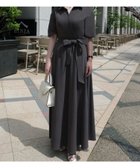 【ジュノア/JUNOAH】のウエストマークカシュクールワンピース チャコール|ID: prp329100004697422 ipo3291000000033921190