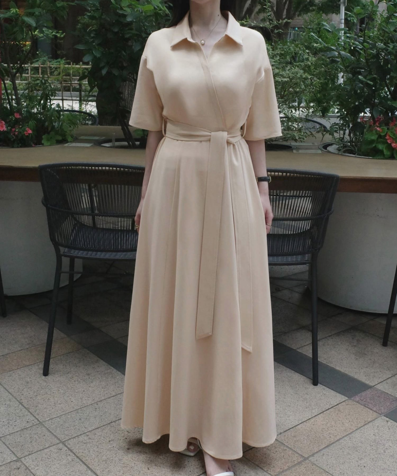 【ジュノア/JUNOAH】のウエストマークカシュクールワンピース インテリア・キッズ・メンズ・レディースファッション・服の通販 founy(ファニー) 　ファッション　Fashion　レディースファッション　Fashion for Women　ワンピース　Dresses　アイボリー|ID: prp329100004697422 ipo3291000000033921192