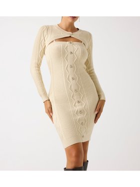 【ゲス/GUESS】のGUESS/Shrug Cable Daphne Dress 人気、トレンドファッション・服の通販 founy(ファニー) ファッション Fashion レディースファッション Fashion for Women ワンピース Dresses フォーマル・パーティードレス・結婚式用ドレス Elegant & Casual Dresses |ID:prp329100004697432