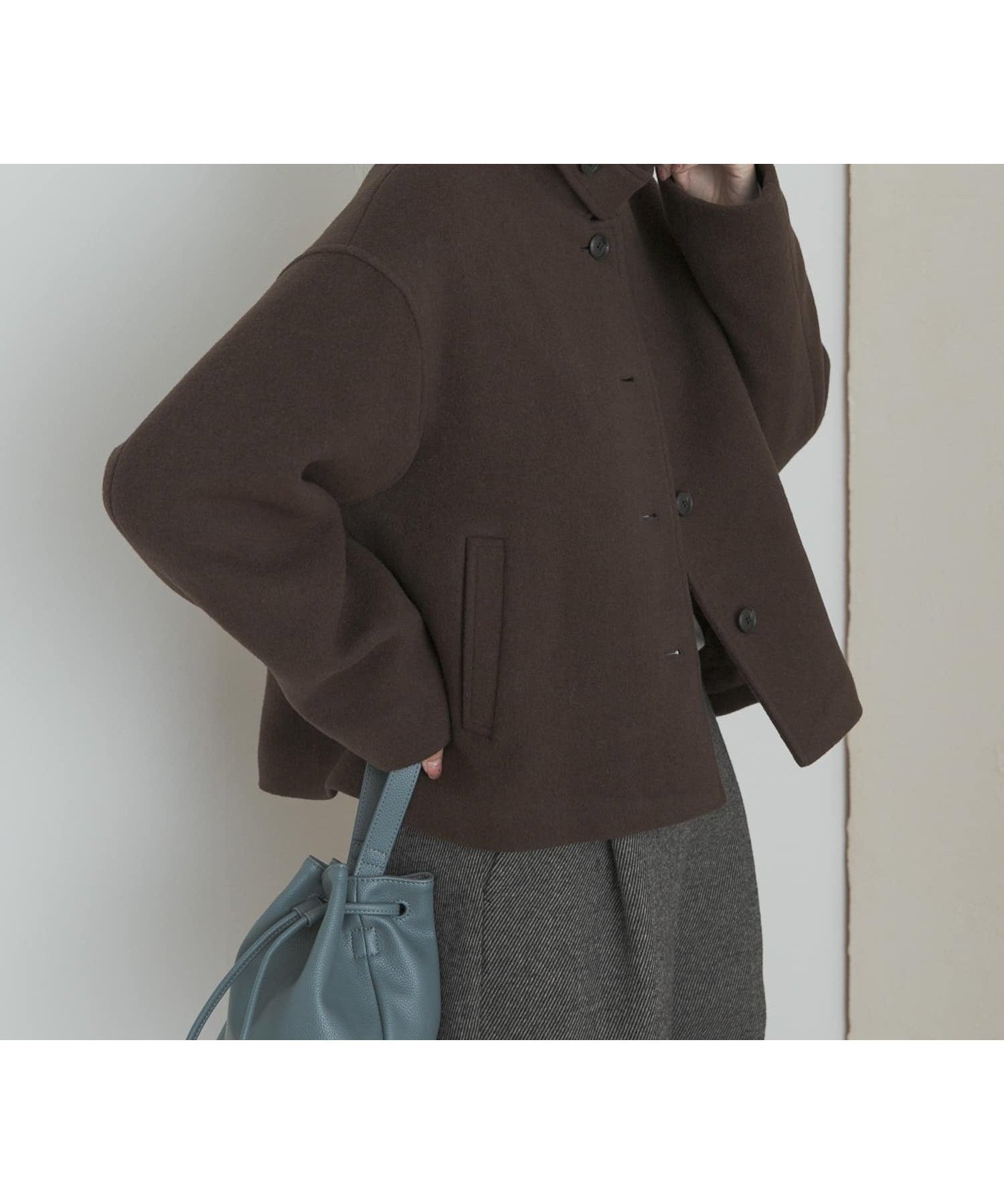 【アーバンリサーチ ドアーズ/URBAN RESEARCH DOORS】の中綿ウールショートコート インテリア・キッズ・メンズ・レディースファッション・服の通販 founy(ファニー) 　ファッション　Fashion　レディースファッション　Fashion for Women　アウター　Coat / Outerwear Collection　コート・ロングコート・ピーコート　Long Coats, Peacoats & More　2025年　2025　2025-2026秋冬・A/W　Autumn/Winter 2025–26 AW25–26　冬　Winter / This Winter　キルト　Quilt, Quilted Fabric　ショート　Short, Short Length　スタンド　Stand Collar, Upright Stand　トレンド　Trend, Trending Now　バランス　Balance, Style Balance　フロント　Front, Front Design　ブルゾン　Blouson, Bomber Jacket　A/W・秋冬　Autumn/Winter　防寒　Cold Protection, Winter-Ready　BROWN|ID: prp329100004697473 ipo3291000000034367852