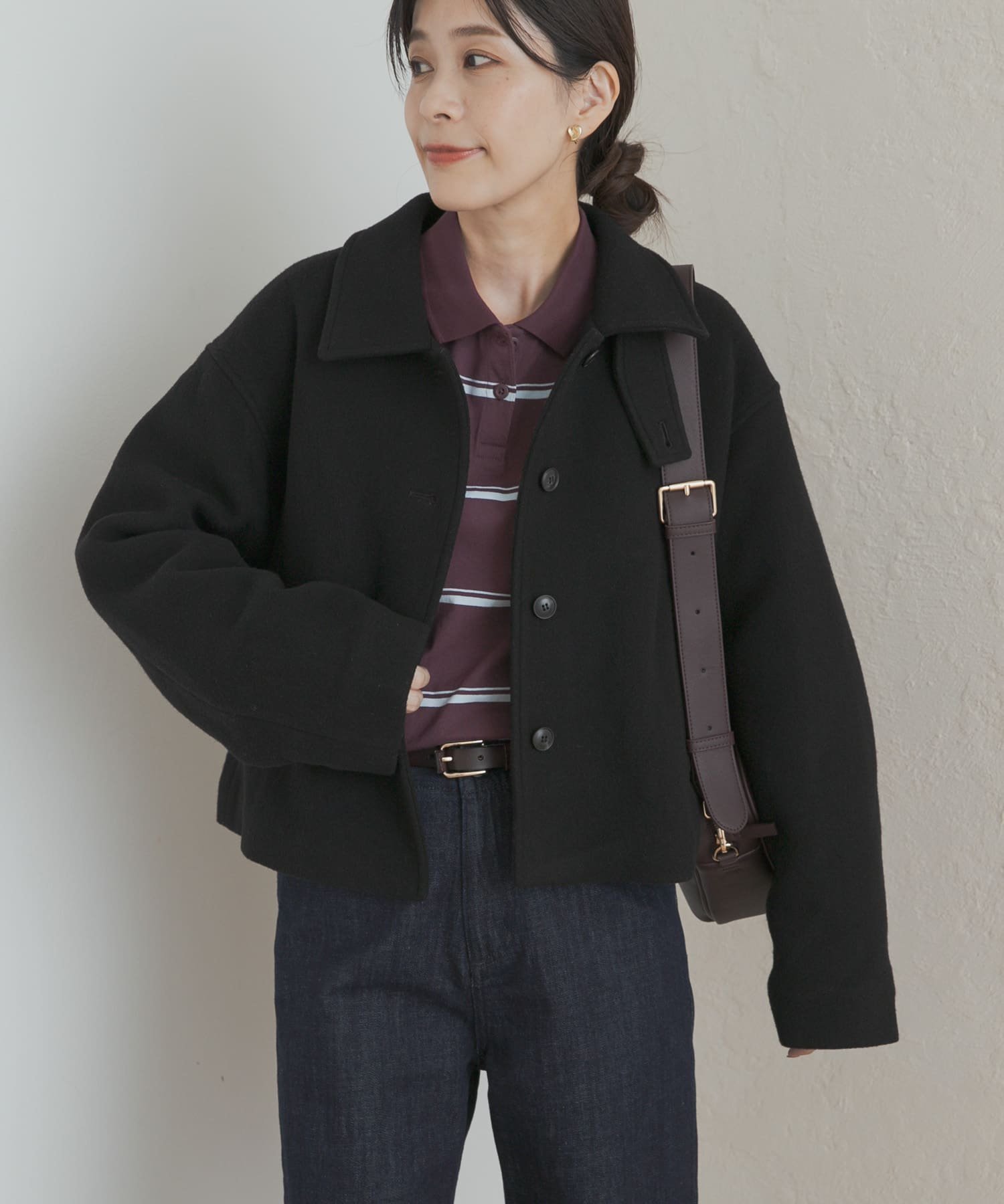 【アーバンリサーチ ドアーズ/URBAN RESEARCH DOORS】の中綿ウールショートコート インテリア・キッズ・メンズ・レディースファッション・服の通販 founy(ファニー) 　ファッション　Fashion　レディースファッション　Fashion for Women　アウター　Coat / Outerwear Collection　コート・ロングコート・ピーコート　Long Coats, Peacoats & More　2025年　2025　2025-2026秋冬・A/W　Autumn/Winter 2025–26 AW25–26　冬　Winter / This Winter　キルト　Quilt, Quilted Fabric　ショート　Short, Short Length　スタンド　Stand Collar, Upright Stand　トレンド　Trend, Trending Now　バランス　Balance, Style Balance　フロント　Front, Front Design　ブルゾン　Blouson, Bomber Jacket　A/W・秋冬　Autumn/Winter　防寒　Cold Protection, Winter-Ready　BLACK|ID: prp329100004697473 ipo3291000000034429264