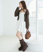 【マジェスティック レゴン/MAJESTIC LEGON】のカーデ×バルーンキャミワンピセット ブラウン|ID: prp329100004697500 ipo3291000000033954034
