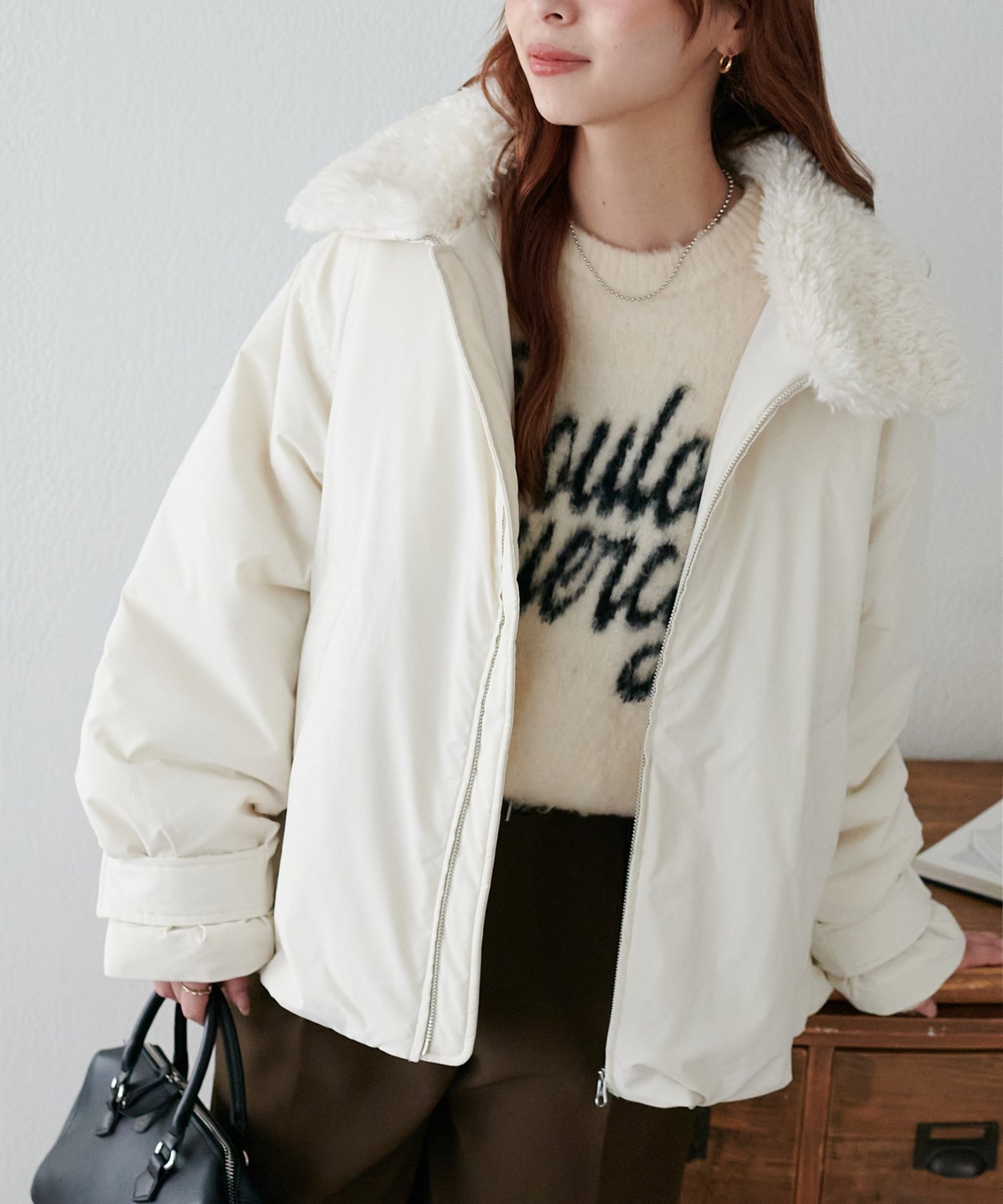 【ディスコート/Discoat】の【AW先行 】ファー衿ナイロンブルゾン インテリア・キッズ・メンズ・レディースファッション・服の通販 founy(ファニー) 　ファッション　Fashion　レディースファッション　Fashion for Women　アウター　Coat / Outerwear Collection　ブルゾンジャケット・スポーティアウター　Blouson Jackets　ブルゾン　Blouson, Bomber Jacket　アイボリー|ID: prp329100004697502 ipo3291000000033921480