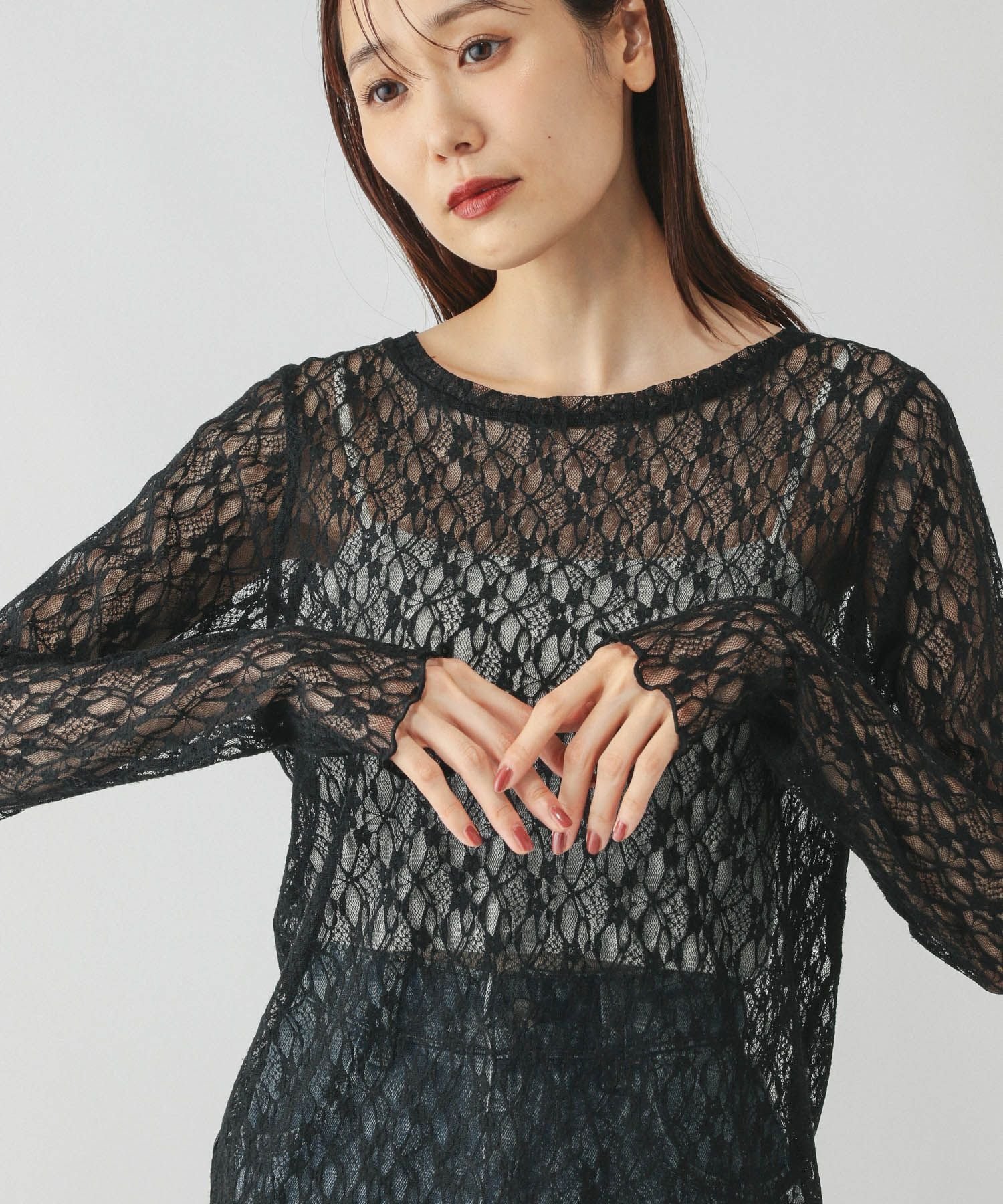 【グローバルワーク/GLOBAL WORK】のストレッチ総レースプルオーバー長袖/580886 人気、トレンドファッション・服の通販 founy(ファニー) ファッション Fashion レディースファッション Fashion for Women トップス・カットソー Cut & Sew Tops カジュアルプルオーバー・ニットトップス Pullovers & Knit Tops / Casual Pullovers おすすめ Recommended / Our Picks インナー Innerwear キャミソール Camisole, Spaghetti Strap Top ジャケット Jacket, Outerwear スウェット / スエット Sweatshirt, Sweatwear ストレッチ Stretch, Stretchy Fabric チュール Tulip, Tulip Motif トレンド Trend, Trending Now レース Lace, Lace Fabric 今季 This Season, Current Season 楽ちん Easy Fit, Comfortable 秋 Autumn 長袖 Long Sleeve, Full Sleeve other-1|ID: prp329100004697512 ipo3291000000034779939