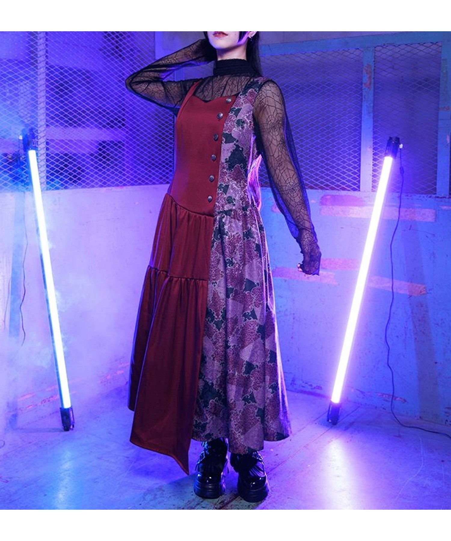 【アクシーズファム/axes femme】のレオパードツギハギワンピース インテリア・キッズ・メンズ・レディースファッション・服の通販 founy(ファニー) 　ファッション　Fashion　レディースファッション　Fashion for Women　ワンピース　Dresses　おすすめ　Recommended / Our Picks　インナー　Innerwear　クラシカル　Classical, Vintage-Inspired　レオパード　Leopard, Animal Print　ワイン|ID: prp329100004697522 ipo3291000000033921559