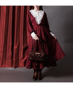 【アクシーズファム/axes femme】のルリジューズレースアップワンピース 人気、トレンドファッション・服の通販 founy(ファニー) ファッション Fashion レディースファッション Fashion for Women ワンピース Dresses おすすめ Recommended / Our Picks オーガンジー Organza Fabric カフス Cuff Design クラシカル Classical, Vintage-Inspired シャーリング Shirring, Ruched ブロッキング Color Blocking, Panel Design リボン Ribbon, Bow レース Lace, Lace Fabric 秋 Autumn |ID:prp329100004697538