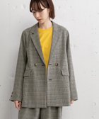 【プードゥドゥ/POU DOU DOU】のダブルブレストテーラードジャケット 人気、トレンドファッション・服の通販 founy(ファニー) ファッション Fashion レディースファッション Fashion for Women アウター Coat / Outerwear Collection レディースジャケット・軽アウター Jackets テーラードジャケット / 通勤・きれいめスタイル Tailored Jackets & Blazers クラシック Classic, Timeless Style シンプル Simple, Minimal スマート Smart, Elegant セットアップ Set-Up, Coordinated Outfit ダブル Double, Double-Breasted チェック Check, Plaid, Tartan ポケット Pocket, Pocket Detail リラックス Relax, Relaxed Fit thumbnail スミクロ|ID: prp329100004697554 ipo3291000000033921703