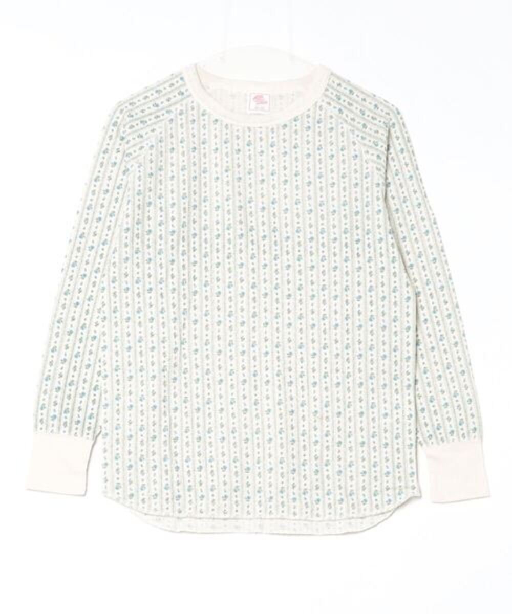 【サロン ハミュー/salong hameu】の花柄 総柄 ワッフル 長袖 Tシャツ レディース サーマル ロンT インテリア・キッズ・メンズ・レディースファッション・服の通販 founy(ファニー) 　ファッション　Fashion　レディースファッション　Fashion for Women　トップス・カットソー　Cut & Sew Tops　シャツ・ブラウス・オフィスカジュアル　Elegant Blouses & Button-Ups　ロングTシャツ・Tシャツ　Longline T-Shirts & Tees　花柄・フラワープリント・モチーフ　Floral Prints & Motifs / Flower Pattern Tops　アウトドア　Outdoor Clothing　インナー　Innerwear　春　Spring　カーゴパンツ　Cargo Pants, Utility Pants　キャミワンピース　Cami Dress, Slip Dress　サーマル　Thermal, Waffle Knit　シンプル　Simple, Minimal　ジャケット　Jacket, Outerwear　スニーカー　Sneakers, Trainers　スパンコール　Sequins, Sequin Embellishment　スポーツ　Sports, Activewear　スリーブ　Sleeve, Long Sleeve / Short Sleeve　ダウン　Down, Puffer　デニム　Denim, Jeans Material　人気　Popular, Best Seller　長袖　Long Sleeve, Full Sleeve　バレエ　Ballet, Ballet Style　ビスチェ　Bustier, Corset Top　フィット　Fit, Slim Fit　フリル　Frill, Ruffle　プリント　Print, Printed Pattern　ベスト　Vest, Waistcoat　レース　Lace, Lace Fabric　ロング　Long, Long-Length　ホワイト系その他3|ID: prp329100004697572 ipo3291000000033921831