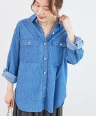 【ルクールブラン/le.coeur blanc】の《軽いシャツ素材》パールボタンデニムシャツ ブルー|ID: prp329100004697597 ipo3291000000033922040