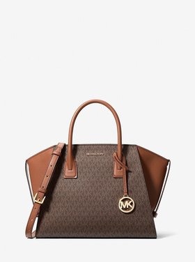 【マイケルコース/MICHAEL KORS】のAVRIL シグネチャーロゴ サッチェル ラージ マイケルコース 人気、トレンドファッション・服の通販 founy(ファニー) ファッション Fashion レディースファッション Fashion for Women コレクション Collection, Seasonal Line ショルダー Shoulder, Shoulder Strap ドロップ Drop Shoulder, Dropped Style ラグジュアリー Luxury, Elegant |ID:prp329100004697608