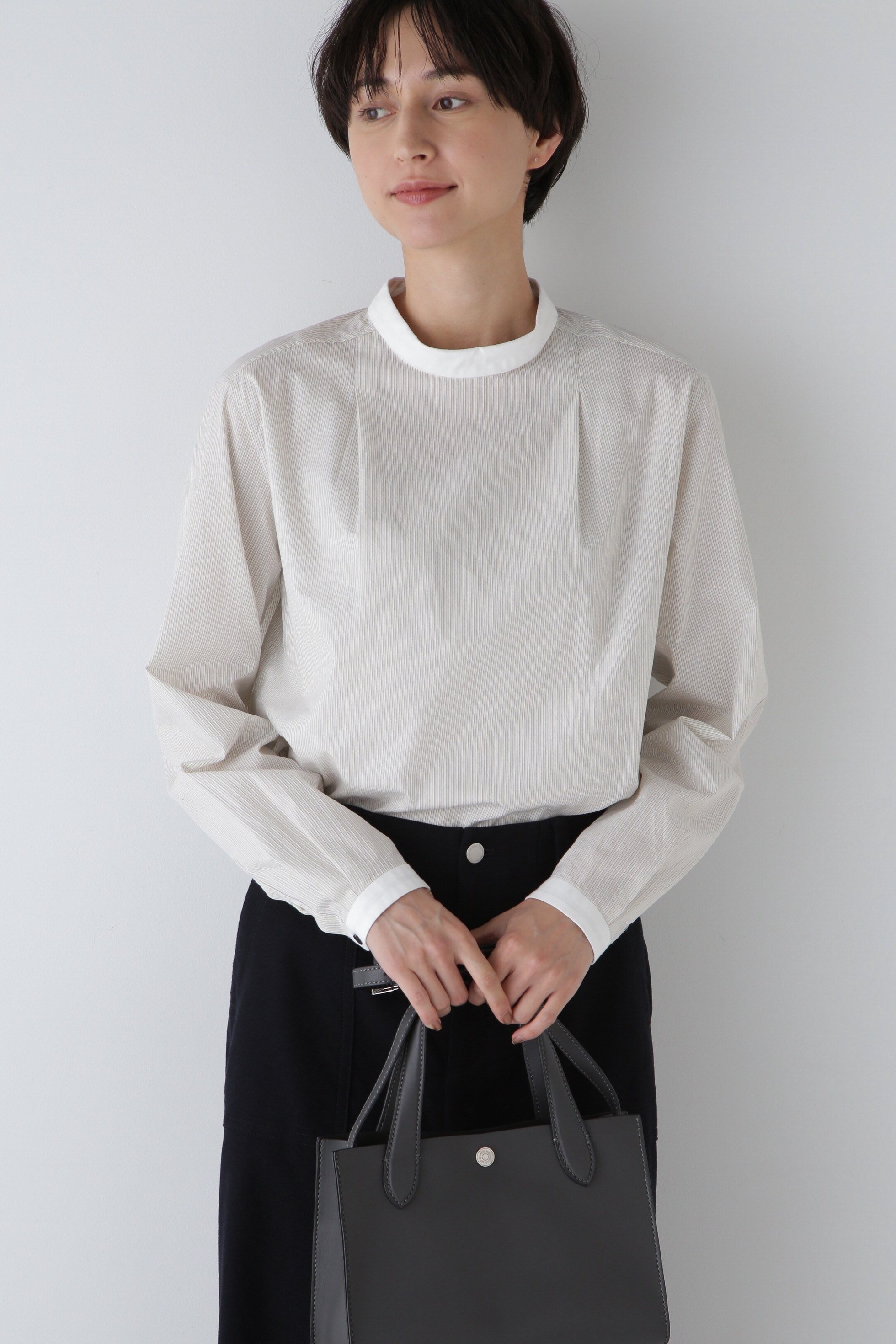 【ヒューマンウーマン/HUMAN WOMAN】のシルプレシュランクストライプブラウス インテリア・キッズ・メンズ・レディースファッション・服の通販 founy(ファニー) 　ファッション　Fashion　レディースファッション　Fashion for Women　トップス・カットソー　Cut & Sew Tops　シャツ・ブラウス・オフィスカジュアル　Elegant Blouses & Button-Ups　おすすめ　Recommended / Our Picks　インナー　Innerwear　カフス　Cuff Design　ベスト　Vest, Waistcoat　エレガント 上品　Elegant　無地　Plain, Solid Color　イエローストライプ3|ID: prp329100004697625 ipo3291000000033922247