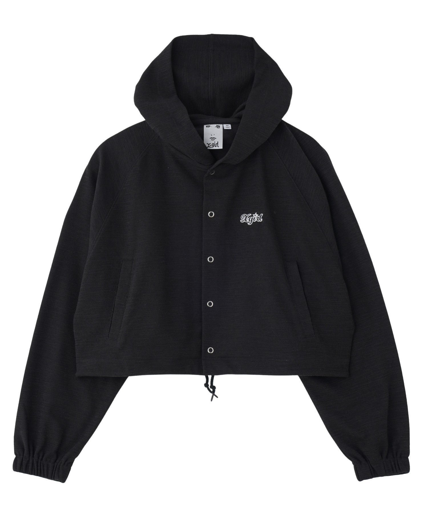 【エックスガール/X-girl】のONE POINT STAR LOGO HOODED CARDIGAN 【X-girl】 インテリア・キッズ・メンズ・レディースファッション・服の通販 founy(ファニー) 　ファッション　Fashion　レディースファッション　Fashion for Women　トップス・カットソー　Cut & Sew Tops　カーディガン・羽織り　Layered Style Cardigans　カーディガン　Cardigan, Knitwear　クロップド　Cropped, Short Length　バランス　Balance, Style Balance　ポケット　Pocket, Pocket Detail　ミニスカート　Mini Skirt, Short Skirt　ワンポイント　One Point, Statement Accent　S/S・春夏　SS, Spring/Summer, Warm Season　おすすめ　Recommended / Our Picks　夏　Summer　旅行　Travel　BLACK|ID: prp329100004697677 ipo3291000000033922659