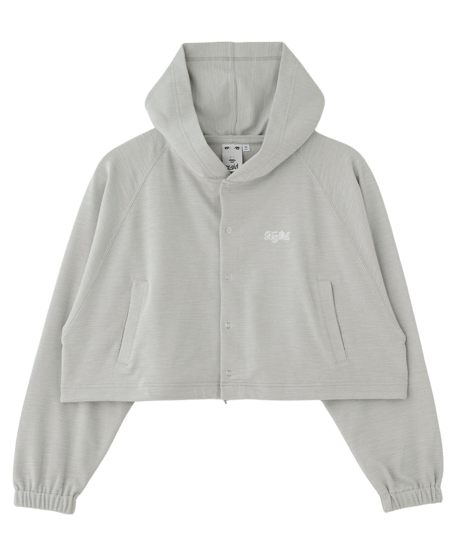 【エックスガール/X-girl】のONE POINT STAR LOGO HOODED CARDIGAN 【X-girl】 インテリア・キッズ・メンズ・レディースファッション・服の通販 founy(ファニー) 　ファッション　Fashion　レディースファッション　Fashion for Women　トップス・カットソー　Cut & Sew Tops　カーディガン・羽織り　Layered Style Cardigans　カーディガン　Cardigan, Knitwear　クロップド　Cropped, Short Length　バランス　Balance, Style Balance　ポケット　Pocket, Pocket Detail　ミニスカート　Mini Skirt, Short Skirt　ワンポイント　One Point, Statement Accent　S/S・春夏　SS, Spring/Summer, Warm Season　おすすめ　Recommended / Our Picks　夏　Summer　旅行　Travel　GREY|ID: prp329100004697677 ipo3291000000033922661