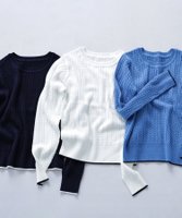 【ナチュラル ビューティー ベーシック/NATURAL BEAUTY BASIC】のバイカラーラインミニケーブルニット 人気、トレンドファッション・服の通販 founy(ファニー) ファッション Fashion レディースファッション Fashion for Women トップス・カットソー Cut & Sew Tops ニット Knit Tops & Sweaters ジャケット Jacket, Outerwear スタイリッシュ Stylish, Fashionable デニム Denim, Jeans Material ボトム Bottoms, Lower Wear 秋 Autumn |ID:prp329100004697754