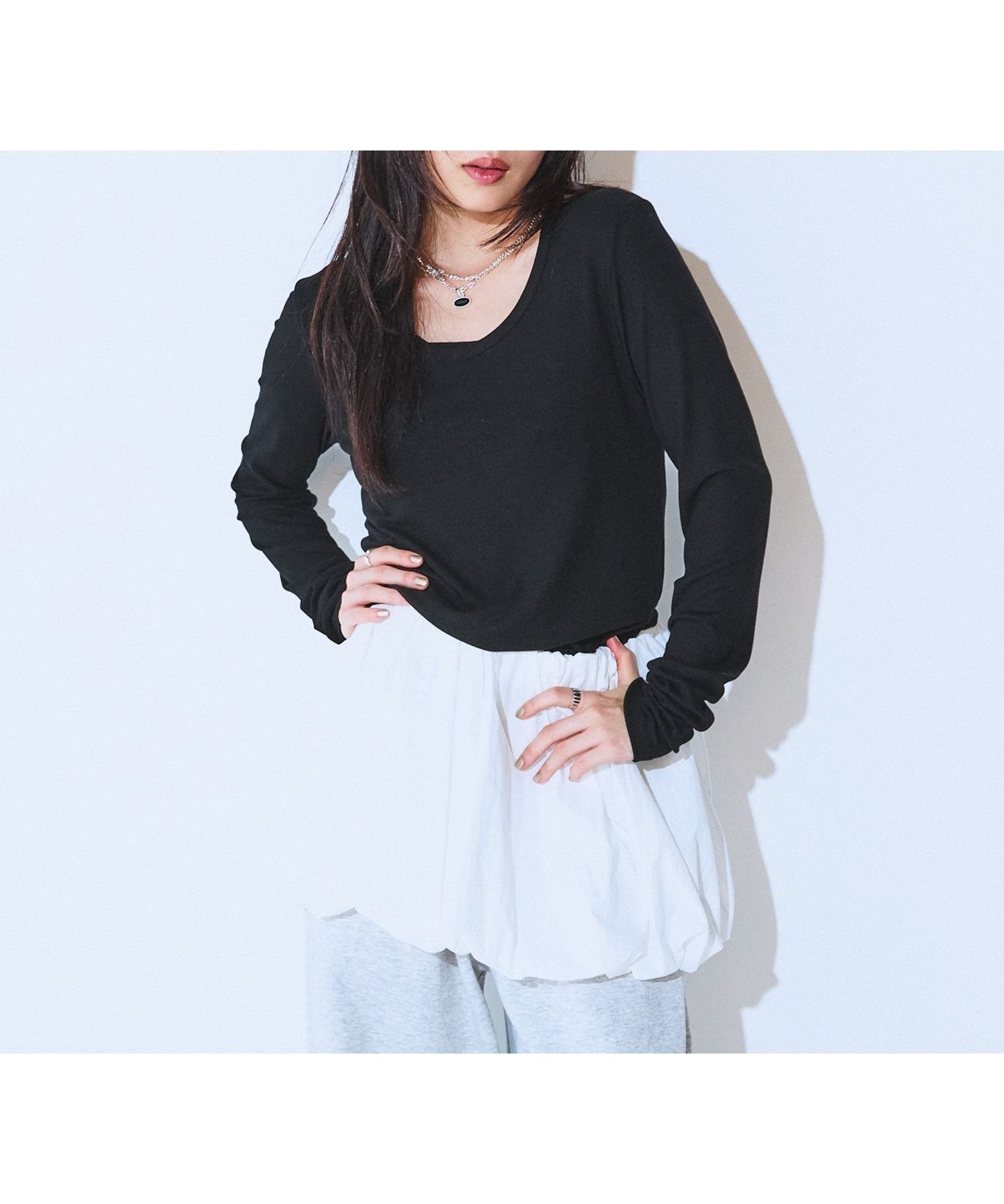 【ジーナシス/JEANASiS】のスムーステレコUネックLS TEE インテリア・キッズ・メンズ・レディースファッション・服の通販 founy(ファニー) 　ファッション　Fashion　レディースファッション　Fashion for Women　インナー　Innerwear　ジャケット　Jacket, Outerwear　フィット　Fit, Slim Fit　ベーシック　Basic, Essential　ブラック|ID: prp329100004697795 ipo3291000000034497078