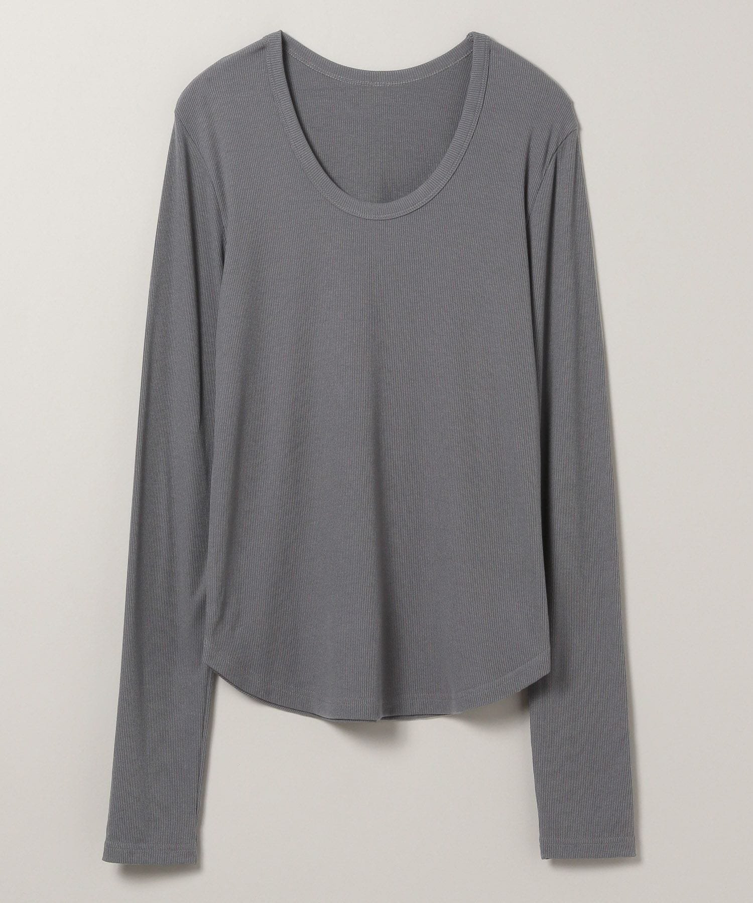 【ジーナシス/JEANASiS】のスムーステレコUネックLS TEE インテリア・キッズ・メンズ・レディースファッション・服の通販 founy(ファニー) 　ファッション　Fashion　レディースファッション　Fashion for Women　インナー　Innerwear　ジャケット　Jacket, Outerwear　フィット　Fit, Slim Fit　ベーシック　Basic, Essential　チャコールグレー|ID: prp329100004697795 ipo3291000000034497080