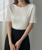 【ジュノア/JUNOAH】のLouere ボートネック半袖リブニット ホワイト|ID: prp329100004697812 ipo3291000000033923571