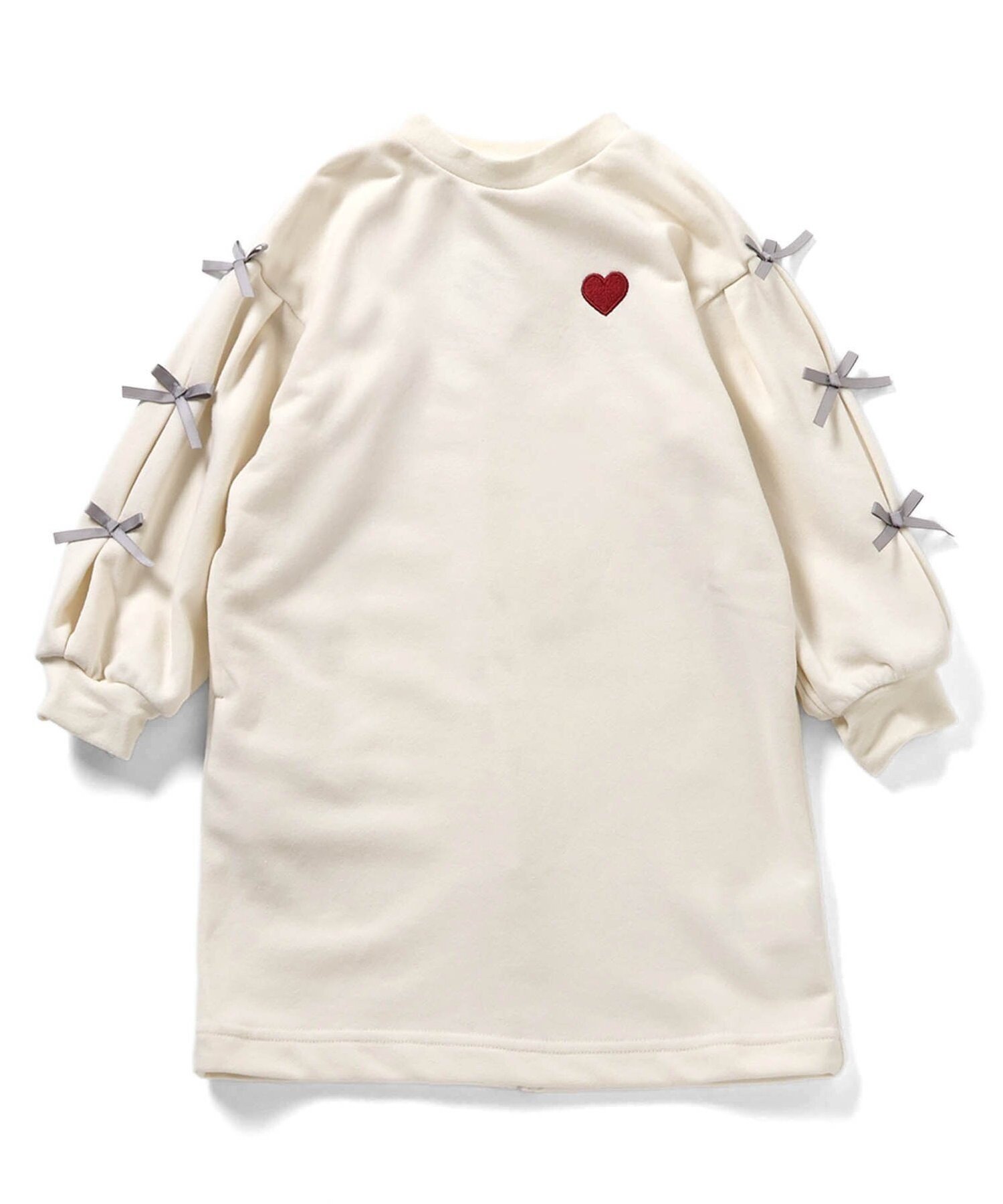 【エフオー オンラインストア/F.O.Online Store / KIDS】のWEB限定 袖リボンワンピース インテリア・キッズ・メンズ・レディースファッション・服の通販 founy(ファニー) 　ファッション　Fashion　キッズファッション　Fashion for Kids　ワンピース　Dresses　リボン　Ribbon, Bow　アイボリー|ID: prp329100004697819 ipo3291000000034054455