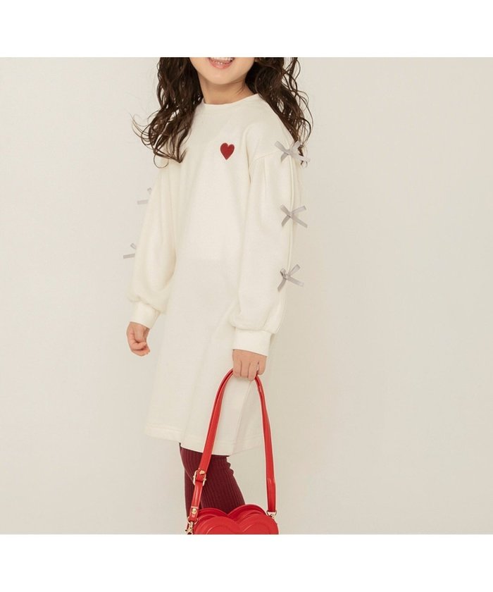 【エフオー オンラインストア/F.O.Online Store / KIDS】のWEB限定 袖リボンワンピース インテリア・キッズ・メンズ・レディースファッション・服の通販 founy(ファニー) https://founy.com/ ファッション Fashion キッズファッション Fashion for Kids ワンピース Dresses リボン Ribbon, Bow |ID: prp329100004697819 ipo3291000000034119772