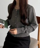 【ジュノア/JUNOAH】の金ボタンパフスリーブショートニットカーディガン グレー|ID: prp329100004697826 ipo3291000000033923617