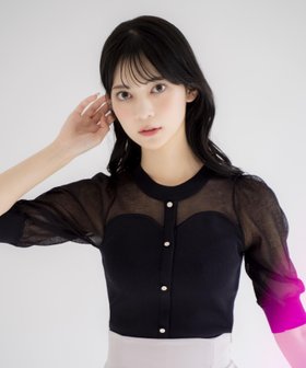 【ノエラ/Noela】のビスチェライクシアーニット 人気、トレンドファッション・服の通販 founy(ファニー) ファッション Fashion レディースファッション Fashion for Women トップス・カットソー Cut & Sew Tops ニット Knit Tops & Sweaters ビスチェ Bustiers & Corset Tops / Layered Bustier Style トレンド Trend, Trending Now フロント Front, Front Design ポケット Pocket, Pocket Detail ヨーク Yoke, Yoke Design 夏 Summer |ID:prp329100004697835