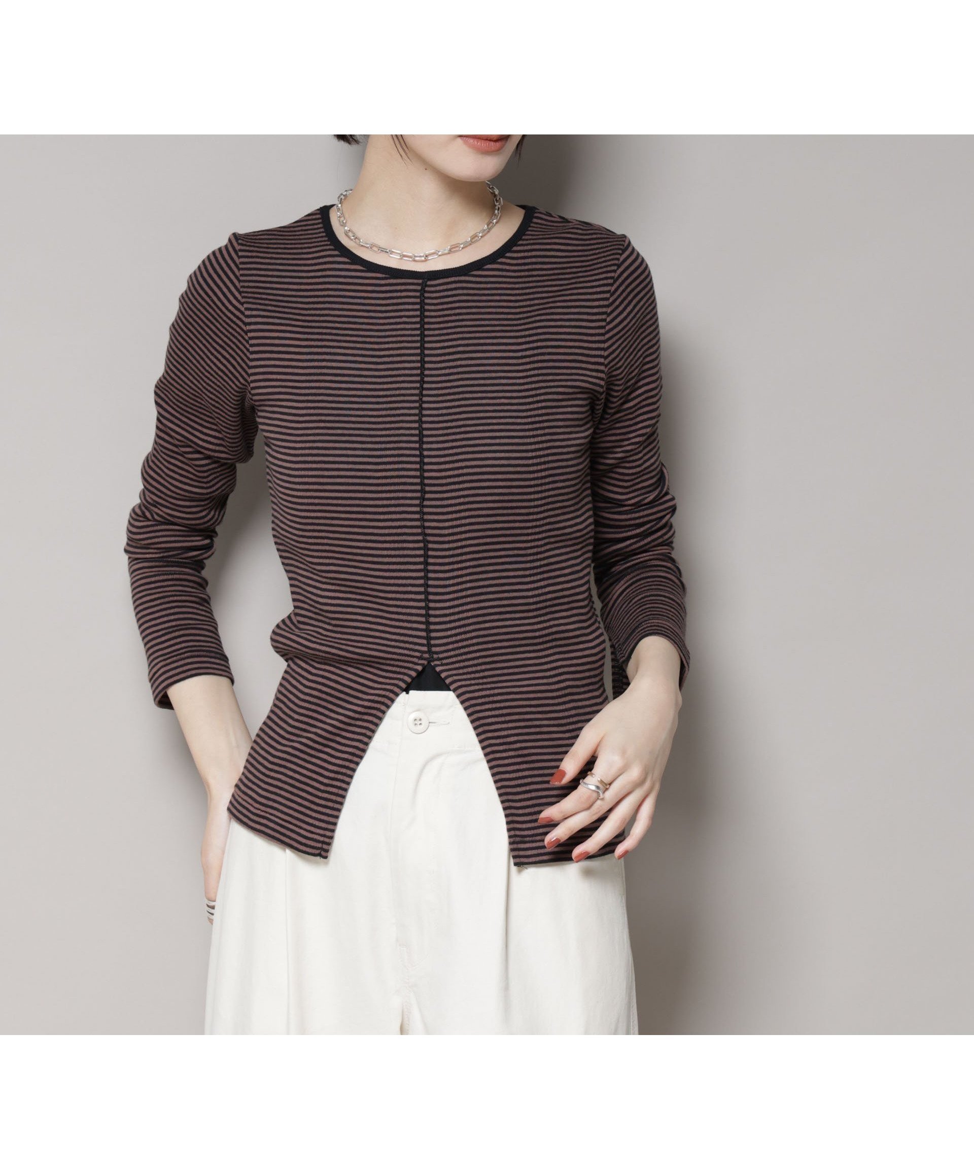 【ナノ ユニバース/nano universe】のRobert P. Miller/Prib Slit PO 人気、トレンドファッション・服の通販 founy(ファニー) 　ファッション　Fashion　レディースファッション　Fashion for Women　インナー　Innerwear　カットソー　Cut and Sewn Top　シンプル　Simple, Minimal　スリット　Slit, Slit Detail　タンブラー　Tumbler, Travel Mug　トレンド　Trend, Trending Now　長袖　Long Sleeve, Full Sleeve　パターン　Pattern, Design Print　フロント　Front, Front Design　ベーシック　Basic, Essential　2025年　2025　2025-2026秋冬・A/W　Autumn/Winter 2025–26 AW25–26　 other-1|ID: prp329100004697964 ipo3291000000033924370