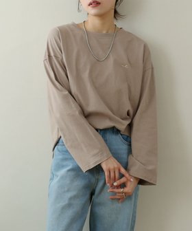【ノアル/NOAHL】のヴィンテージライク刺繍ロンT 人気、トレンドファッション・服の通販 founy(ファニー) ファッション Fashion レディースファッション Fashion for Women トップス・カットソー Cut & Sew Tops ロングTシャツ・Tシャツ Longline T-Shirts & Tees インナー Innerwear ベーシック Basic, Essential ワンポイント One Point, Statement Accent |ID:prp329100004697971