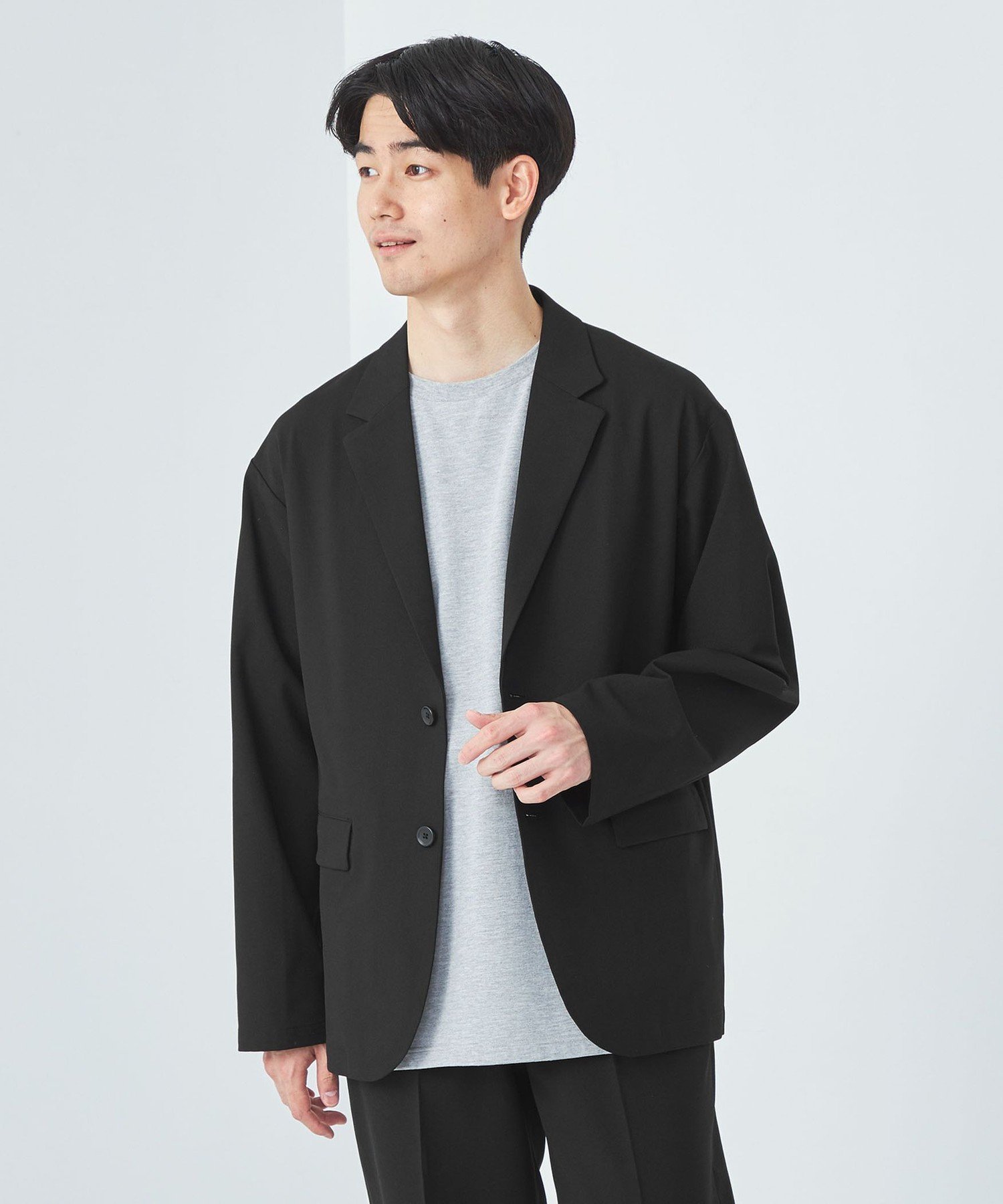 【ユナイテッドアローズ/UNITED ARROWS / MEN】のFREELITCH カジュアル 2B ジャケット -2WAYストレッチ・防シワ・吸水速乾- インテリア・キッズ・メンズ・レディースファッション・服の通販 founy(ファニー) 　ファッション　Fashion　メンズファッション　Fashion for Men　春　Spring　吸水　Absorbent, Quick-Dry　シンプル　Simple, Minimal　ジャケット　Jacket, Outerwear　ストレッチ　Stretch, Stretchy Fabric　セットアップ　Set-Up, Coordinated Outfit　フラップ　Flap, Flap Pocket　フロント　Front, Front Design　ポケット　Pocket, Pocket Detail　リラックス　Relax, Relaxed Fit　ワイド　Wide, Wide Fit　A/W・秋冬　Autumn/Winter　S/S・春夏　SS, Spring/Summer, Warm Season　アウトレット　Outlet / Clearance　おすすめ　Recommended / Our Picks　夏　Summer　BLACK|ID: prp329100004697979 ipo3291000000034036026