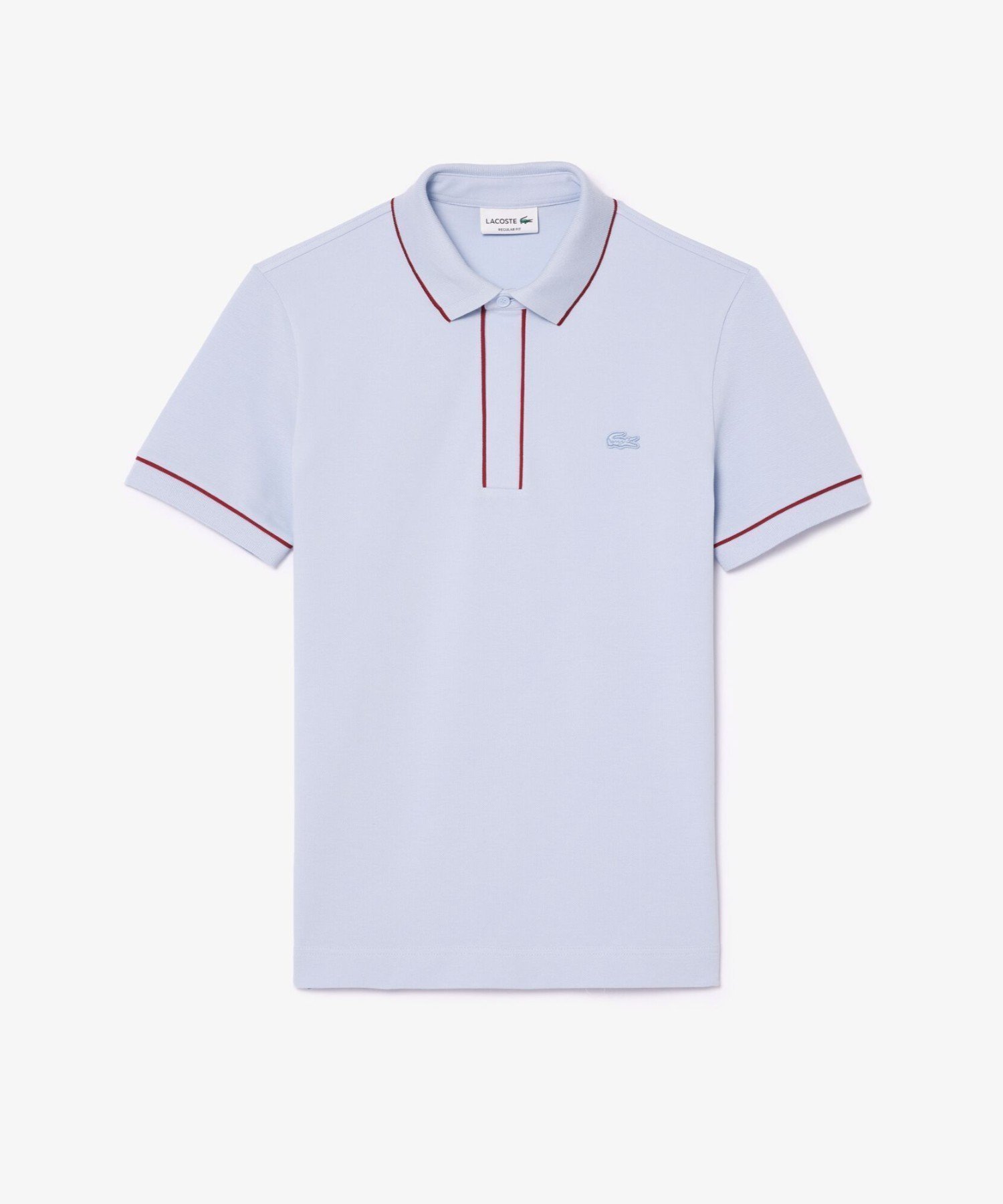 【ラコステ/LACOSTE / MEN】のオーガニックコットン ストレッチ鹿の子 配色パイピング比翼ポロシャツ インテリア・キッズ・メンズ・レディースファッション・服の通販 founy(ファニー) 　ファッション　Fashion　メンズファッション　Fashion for Men　ストレッチ　Stretch, Stretchy Fabric　パイピング　Piping, Trim Design　ポロシャツ　Polo Shirt, Collared Tee　半袖　Short Sleeve, Half Sleeve　鹿の子　Piqué, Kanoko Fabric　ライトブルー|ID: prp329100004698065 ipo3291000000033924936