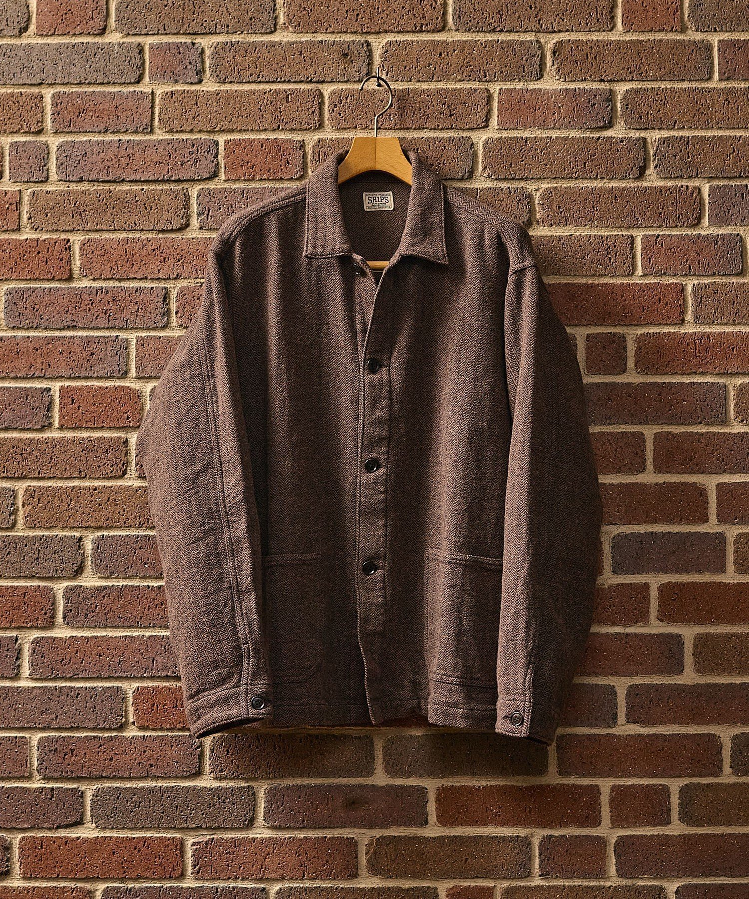 【シップス/SHIPS / MEN】のSHIPS AUTHENTIC コットン ツイード カバー シャツ インテリア・キッズ・メンズ・レディースファッション・服の通販 founy(ファニー) 　ファッション　Fashion　メンズファッション　Fashion for Men　アウトドア　Outdoor Clothing　ウォーム　Warm Fabric　セットアップ　Set-Up, Coordinated Outfit　ツイード　Twill, Twill Weave　パッチワーク　Patchwork, Mixed Fabric　ミリタリー　Military, Army Style　ワーク　Workwear, Utility Style　ブラウン|ID: prp329100004698080 ipo3291000000034101473