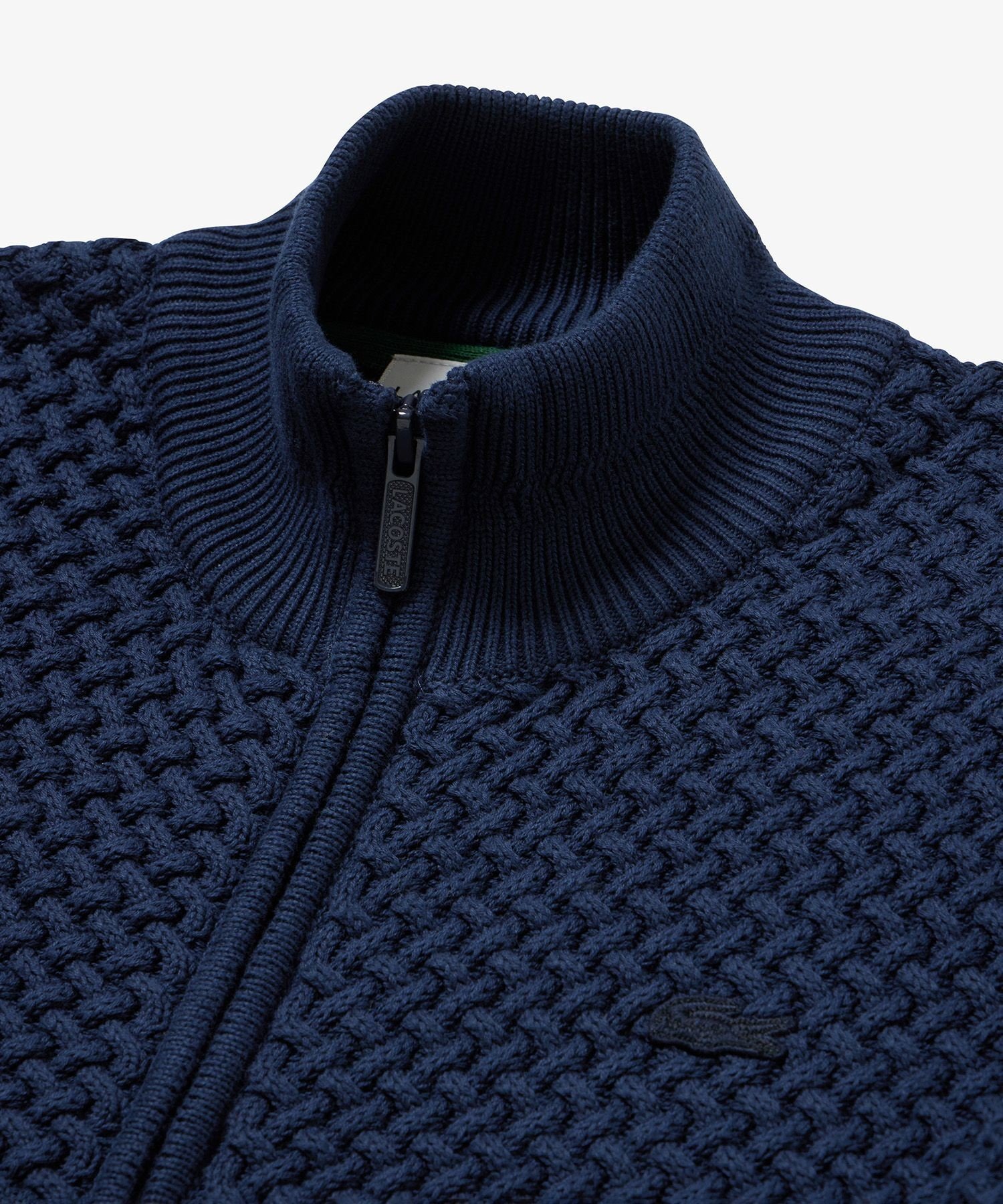 【ラコステ/LACOSTE / MEN】のバスケットニット ダブルジップ ドライバーズニット インテリア・キッズ・メンズ・レディースファッション・服の通販 founy(ファニー) 　ファッション　Fashion　メンズファッション　Fashion for Men　スタンド　Stand Collar, Upright Stand　ストライプ　Stripe, Striped Pattern　スポーティ　Sporty, Casual Athletic　デニム　Denim, Jeans Material　バスケット　Basket, Basket Bag　リブニット　Rib Knit, Ribbed Knit　リラックス　Relax, Relaxed Fit　ネイビー|ID: prp329100004698141 ipo3291000000033925439