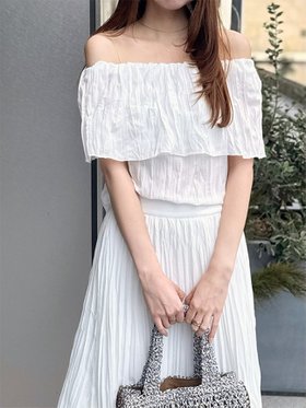 【スナイデル/SNIDEL】 プリーツオフショルブラウス人気、トレンドファッション・服の通販 founy(ファニー) ファッション Fashion レディースファッション Fashion for Women トップス・カットソー Cut & Sew Tops シャツ・ブラウス・オフィスカジュアル Elegant Blouses & Button-Ups おすすめ Recommended / Our Picks ギンガム Gingham, Gingham Fabric クラシカル Classical, Vintage-Inspired コンパクト Compact, Small Size シアー Sheer, See-Through ストレート Straight, Straight Cut チェック Check, Plaid, Tartan デコルテ Décolleté, Neckline トレンド Trend, Trending Now フィット Fit, Slim Fit プリーツ Pleats, Pleated ランダム Random, Irregular レース Lace, Lace Fabric 夏 Summer 春 Spring S/S・春夏 SS, Spring/Summer, Warm Season |ID:prp329100004698160