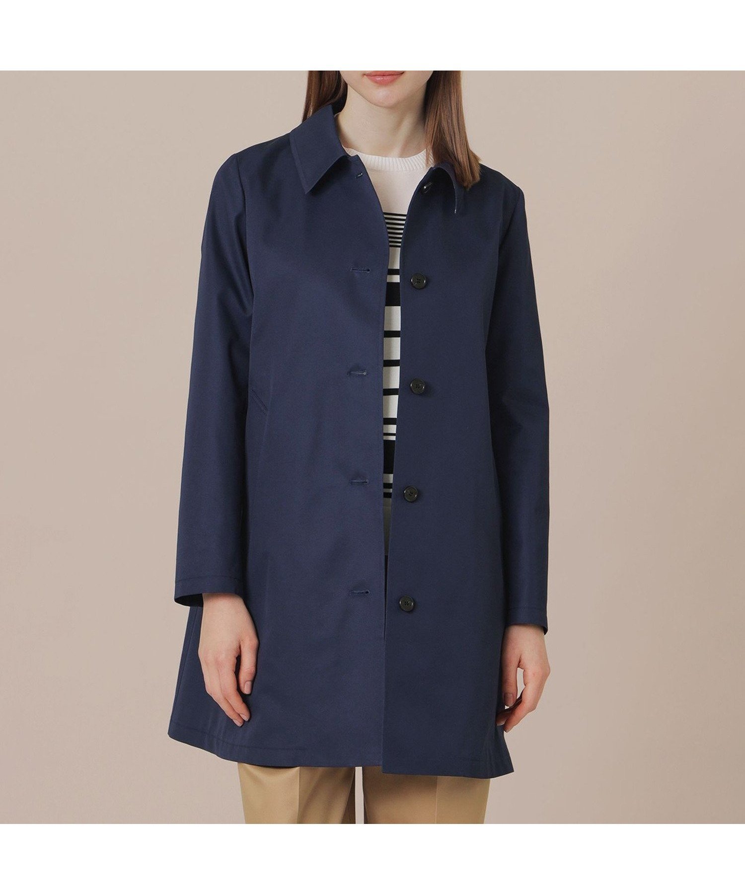 【マッキントッシュ ロンドン/MACKINTOSH LONDON】の【BANTON/バントン】ハイブリッドギャバジンステンカラーコート インテリア・キッズ・メンズ・レディースファッション・服の通販 founy(ファニー) 　ファッション　Fashion　レディースファッション　Fashion for Women　アウター　Coat / Outerwear Collection　コート・ロングコート・ピーコート　Long Coats, Peacoats & More　シンプル　Simple, Minimal　ストライプ　Stripe, Striped Pattern　ブルゾン　Blouson, Bomber Jacket　ヨーク　Yoke, Yoke Design　リラックス　Relax, Relaxed Fit　エレガント 上品　Elegant　春　Spring　秋　Autumn　軽量　Lightweight, Ultra Light　ネイビー|ID: prp329100004698170 ipo3291000000033925688