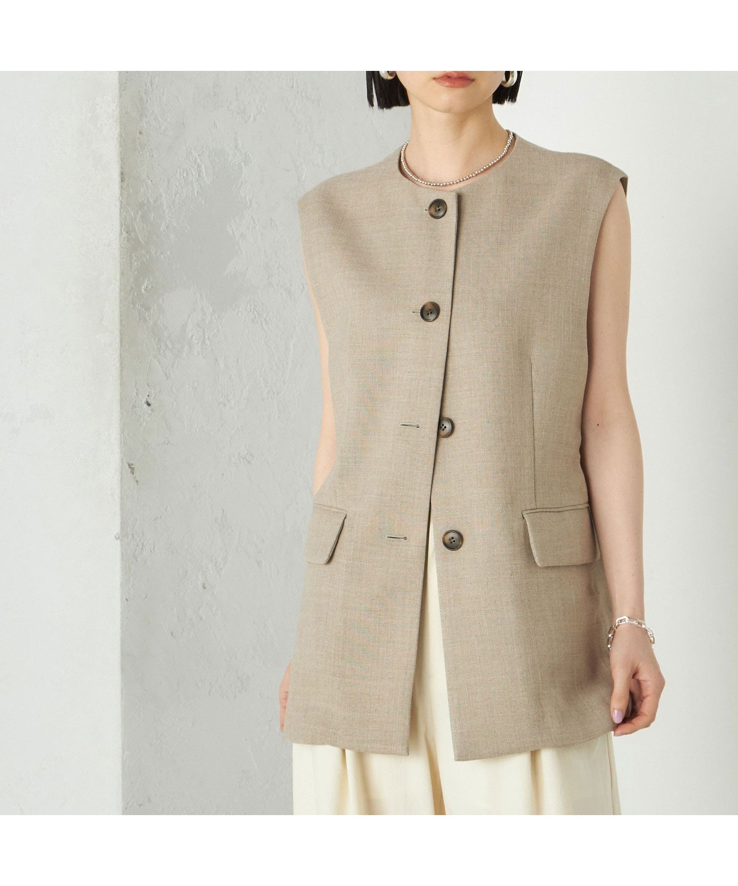 【シップス フォー ウィメン/SHIPS】のWai+ 手洗い可能 リネン ライク ベスト 人気、トレンドファッション・服の通販 founy(ファニー) 　ファッション　Fashion　レディースファッション　Fashion for Women　アウター　Coat / Outerwear Collection　トップス・カットソー　Cut & Sew Tops　ベスト&ジレ / 重ね着スタイル　Vests & Gilets　ウォッシャブル　Machine Washable　コレクション　Collection, Seasonal Line　シェイプ　Shape, Slim Fit　スリーブ　Sleeve, Long Sleeve / Short Sleeve　デニム　Denim, Jeans Material　ノースリーブ　Sleeveless, No-Sleeve　ベスト　Vest, Waistcoat　リネン　Linen, Linen Fabric　ロング　Long, Long-Length　A/W・秋冬　Autumn/Winter　おすすめ　Recommended / Our Picks　夏　Summer　 other-1|ID: prp329100004698223 ipo3291000000033926037