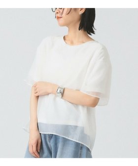 【ビームス ウイメン/BEAMS】の【きれいめ/ゆったり/トレンド/シアー/手洗いOK】オーガンジー レイヤード Tシャツ 人気、トレンドファッション・服の通販 founy(ファニー) ファッション Fashion レディースファッション Fashion for Women トップス・カットソー Cut & Sew Tops シャツ・ブラウス・オフィスカジュアル Elegant Blouses & Button-Ups ロングTシャツ・Tシャツ Longline T-Shirts & Tees オーガンジー Organza Fabric シアー Sheer, See-Through シューズ Shoes, Footwear スニーカー Sneakers, Trainers デニム Denim, Jeans Material トレンド Trend, Trending Now リラックス Relax, Relaxed Fit エレガント 上品 Elegant |ID:prp329100004698231