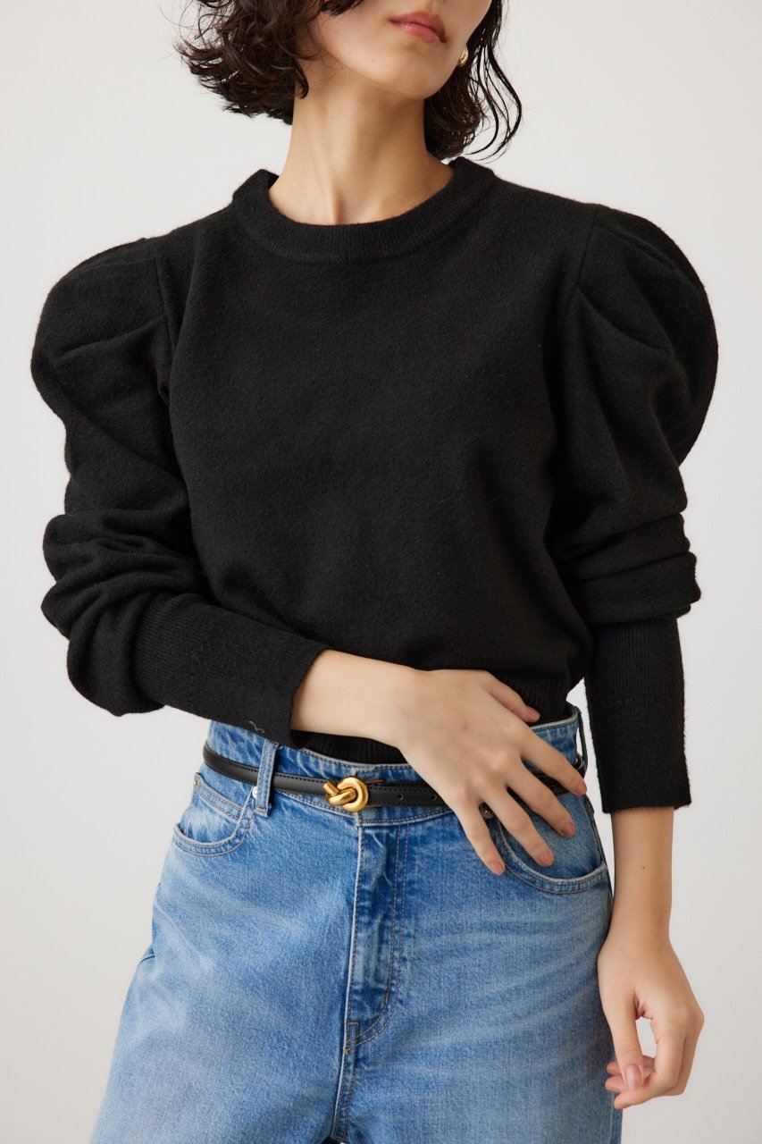 【その他のブランド/Other】のタックスリーブニット インテリア・キッズ・メンズ・レディースファッション・服の通販 founy(ファニー) 　ファッション　Fashion　レディースファッション　Fashion for Women　トップス・カットソー　Cut & Sew Tops　ニット　Knit Tops & Sweaters　2024年　2024　2024-2025秋冬・A/W　Autumn/Winter 2024–25 AW24–25　ショルダー　Shoulder, Shoulder Strap　シンプル　Simple, Minimal　A/W・秋冬　Autumn/Winter　BLK|ID: prp329100004698252 ipo3291000000033926255