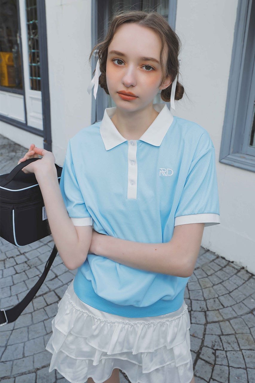 【リエンダ/rienda】の【一部店舗・WEB限定】【RIENDA GOLF】RDバイカラールーズポロシャツ インテリア・キッズ・メンズ・レディースファッション・服の通販 founy(ファニー) 　ファッション　Fashion　レディースファッション　Fashion for Women　トップス・カットソー　Cut & Sew Tops　シャツ・ブラウス・オフィスカジュアル　Elegant Blouses & Button-Ups　ポロシャツ・きれいめカジュアル　Smart-Casual Polo Tops　ゴルフ　Golf　シンプル　Simple, Minimal　スタイリッシュ　Stylish, Fashionable　ベーシック　Basic, Essential　ポロシャツ　Polo Shirt, Collared Tee　再入荷　Restock / Back in Stock　定番　Standard, Basic Item　L/BLU1|ID: prp329100004698253 ipo3291000000033926265