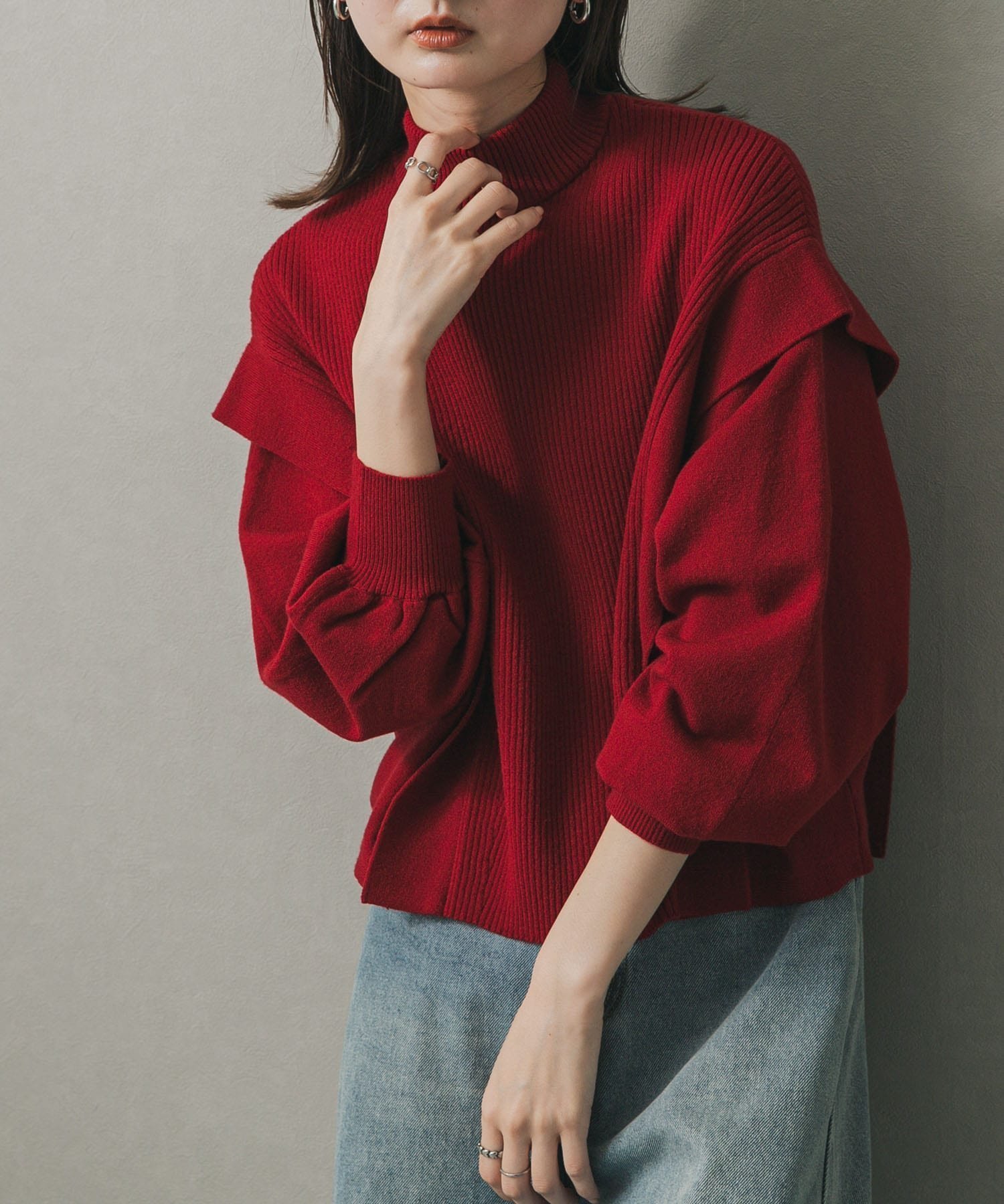 【センスオブプレイス/SENSE OF PLACE by URBAN RESEARCH】の『一部WEB限定カラー』ストレッチショルダータックセーター インテリア・キッズ・メンズ・レディースファッション・服の通販 founy(ファニー) ファッション Fashion レディースファッション Fashion for Women 2025年 2025 2025-2026秋冬・A/W Autumn/Winter 2025–26 AW25–26 冬 Winter / This Winter シンプル Simple, Minimal セーター Sweater, Knitwear バランス Balance, Style Balance A/W・秋冬 Autumn/Winter RED|ID: prp329100004698259 ipo3291000000034119915