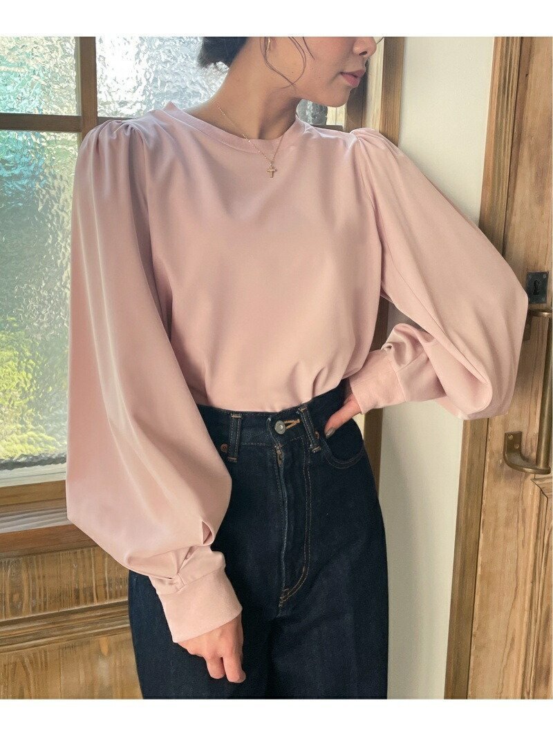 【ジュノア/JUNOAH】のパフスリーブボリューム長袖ブラウス インテリア・キッズ・メンズ・レディースファッション・服の通販 founy(ファニー) 　ファッション　Fashion　レディースファッション　Fashion for Women　トップス・カットソー　Cut & Sew Tops　シャツ・ブラウス・オフィスカジュアル　Elegant Blouses & Button-Ups　長袖　Long Sleeve, Full Sleeve　ピンク|ID: prp329100004698260 ipo3291000000033926321