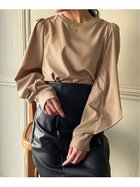 【ジュノア/JUNOAH】のパフスリーブボリューム長袖ブラウス ベージュ|ID: prp329100004698260 ipo3291000000033926324