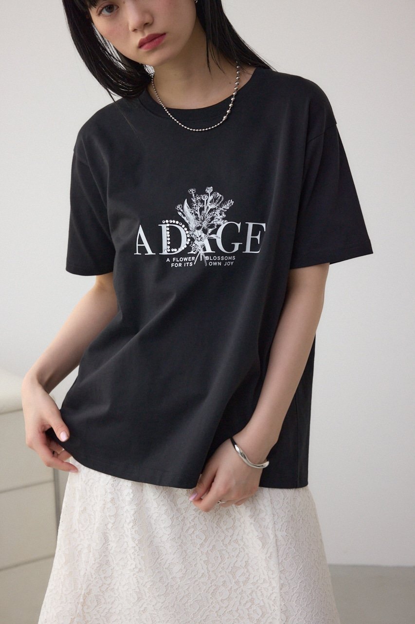 【アズール バイ マウジー/AZUL by moussy】のプランツグラフィックTシャツ インテリア・キッズ・メンズ・レディースファッション・服の通販 founy(ファニー) 　ファッション　Fashion　レディースファッション　Fashion for Women　トップス・カットソー　Cut & Sew Tops　シャツ・ブラウス・オフィスカジュアル　Elegant Blouses & Button-Ups　ロングTシャツ・Tシャツ　Longline T-Shirts & Tees　おすすめ　Recommended / Our Picks　ストーン　Stone, Gem-Like　プリント　Print, Printed Pattern　ボトム　Bottoms, Lower Wear　リラックス　Relax, Relaxed Fit　BLK|ID: prp329100004698277 ipo3291000000033926438