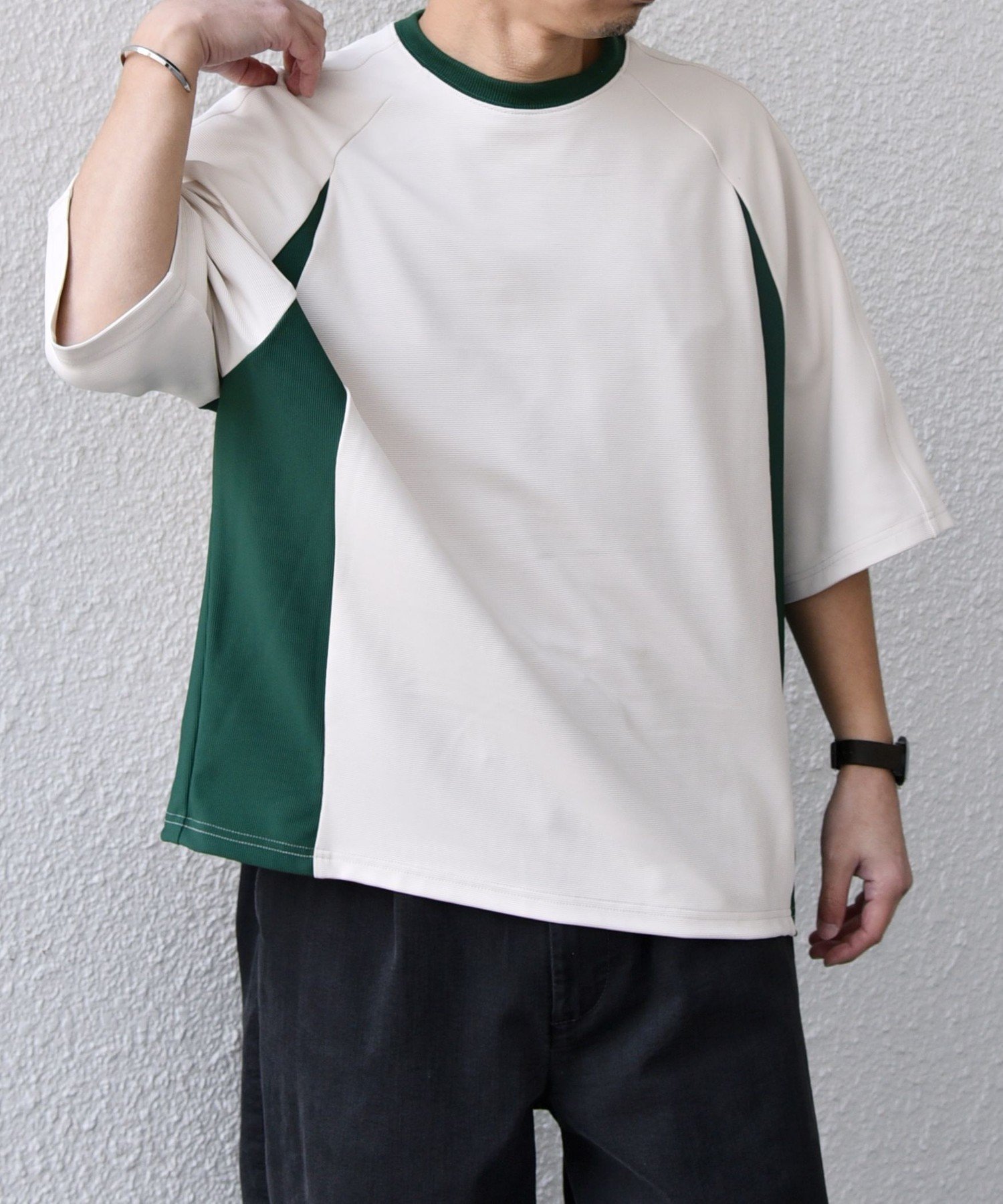 【シップス フォー ウィメン/SHIPS】のSHIPS any 洗濯機可能 リブ パネル スポーティー ジャージー Tシャツ インテリア・キッズ・メンズ・レディースファッション・服の通販 founy(ファニー) 　ファッション　Fashion　レディースファッション　Fashion for Women　トップス・カットソー　Cut & Sew Tops　シャツ・ブラウス・オフィスカジュアル　Elegant Blouses & Button-Ups　ロングTシャツ・Tシャツ　Longline T-Shirts & Tees　スポーツ　Sports, Activewear　トレンド　Trend, Trending Now　軽量　Lightweight, Ultra Light　ベージュ|ID: prp329100004698284 ipo3291000000033926534