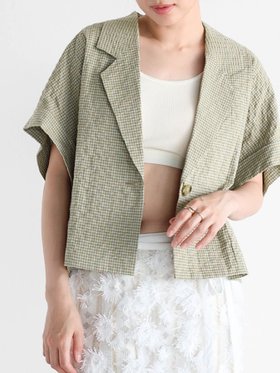 【ヴァン/Vin】のギンガムチェックハーフスリーブジャケット 人気、トレンドファッション・服の通販 founy(ファニー) ファッション Fashion レディースファッション Fashion for Women アウター Coat / Outerwear Collection レディースジャケット・軽アウター Jackets ギンガム Gingham, Gingham Fabric サッカー Seersucker, Summer Fabric ジャケット Jacket, Outerwear スリーブ Sleeve, Long Sleeve / Short Sleeve チェック Check, Plaid, Tartan ハーフ Half, Half-Length |ID:prp329100004698899