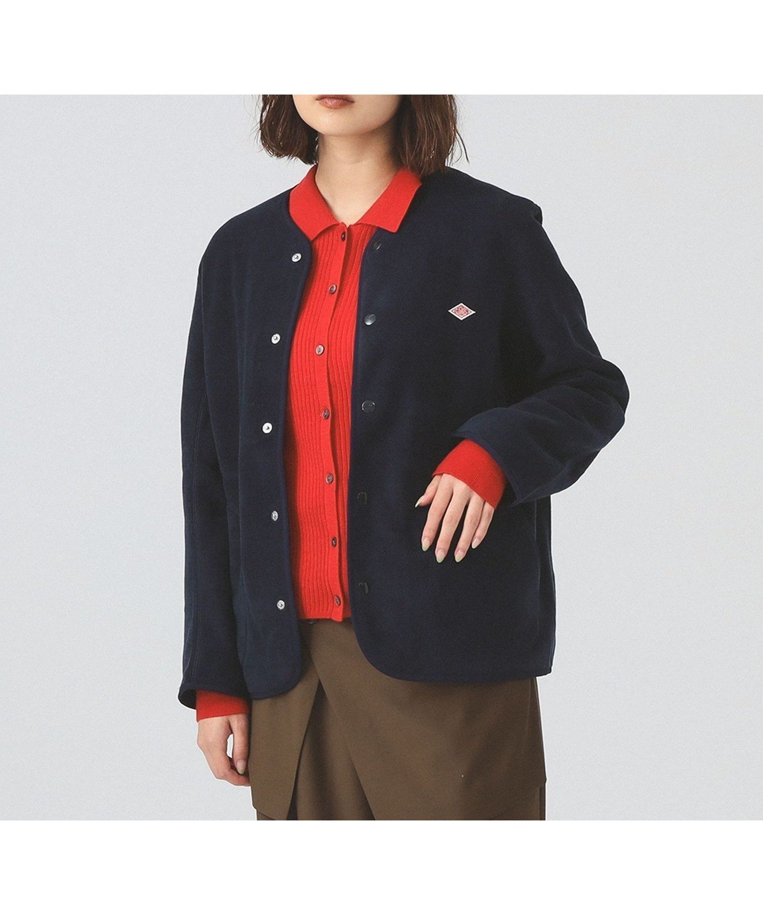 【ビームス ウイメン/BEAMS】の【ダントン/フリース/ノーカラー/軽量/旅行】DANTON / FLEECE COLLARLESS JACKET フリース ノーカラー ジャケット インテリア・キッズ・メンズ・レディースファッション・服の通販 founy(ファニー) 　ファッション　Fashion　レディースファッション　Fashion for Women　アウター　Coat / Outerwear Collection　レディースジャケット・軽アウター　Jackets　ノーカラージャケット / シンプル上品コーデ　Collarless Jackets　インナー　Innerwear　秋　Autumn　カーディガン　Cardigan, Knitwear　コンパクト　Compact, Small Size　軽量　Lightweight, Ultra Light　シンプル　Simple, Minimal　ジャケット　Jacket, Outerwear　ダウン　Down, Puffer　パイピング　Piping, Trim Design　フランス　France, French　別注　Limited Edition, Custom Order　羽織　Haori, Light Jacket　防寒　Cold Protection, Winter-Ready　ミドル　Middle Length, Mid Height　ワイド　Wide, Wide Fit　ワーク　Workwear, Utility Style　冬　Winter / This Winter　A/W・秋冬　Autumn/Winter　おすすめ　Recommended / Our Picks　旅行　Travel　別注NAVY|ID: prp329100004698952 ipo3291000000034894225