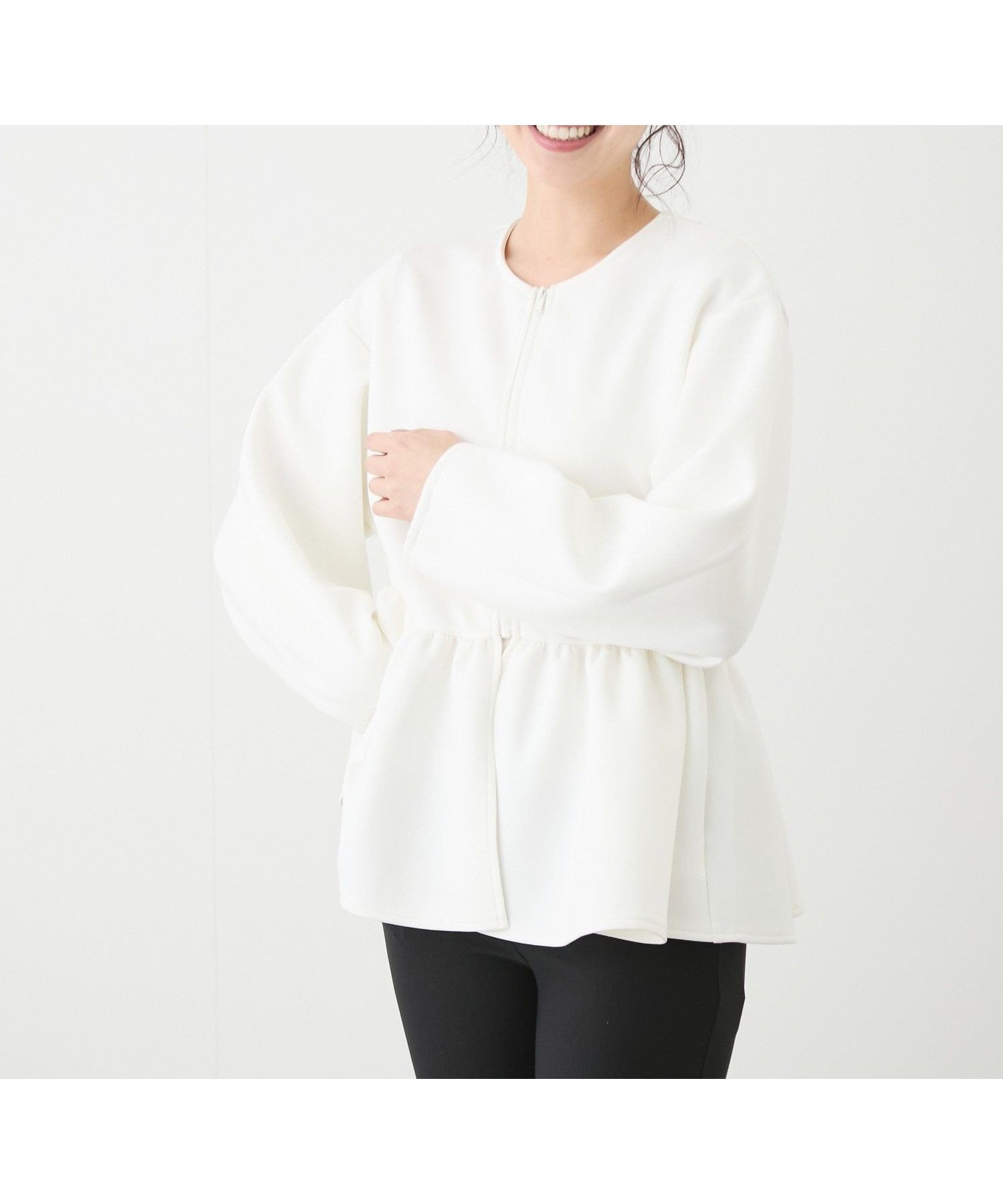 【ジャイロ/JAYRO】のペプラムノーカラージャケット インテリア・キッズ・メンズ・レディースファッション・服の通販 founy(ファニー) 　ファッション　Fashion　レディースファッション　Fashion for Women　アウター　Coat / Outerwear Collection　レディースジャケット・軽アウター　Jackets　ノーカラージャケット / シンプル上品コーデ　Collarless Jackets　おすすめ　Recommended / Our Picks　インナー　Innerwear　シンプル　Simple, Minimal　ジャケット　Jacket, Outerwear　デニム　Denim, Jeans Material　ペプラム　Peplum, Flared Hem　ボトム　Bottoms, Lower Wear　ポケット　Pocket, Pocket Detail　無地　Plain, Solid Color　ホワイト系(11)|ID: prp329100004698969 ipo3291000000033997963