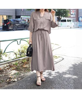 【ルクールブラン/le.coeur blanc】のリネンライクハーフスリーブワンピース 人気、トレンドファッション・服の通販 founy(ファニー) ファッション Fashion レディースファッション Fashion for Women ワンピース Dresses ミックス Mix, Mixed Style |ID:prp329100004699027